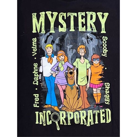 Kids Scooby-Doo Halloween Retro Mystery Inc Character Line Up T-Shirt Size 10/12 - Picture 3 of 3